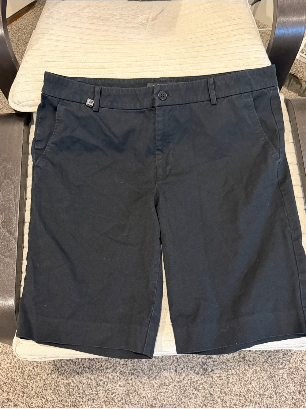 Lauren Ralph Lauren Black Flat-Front Chino Shorts. Size 14. Great condition